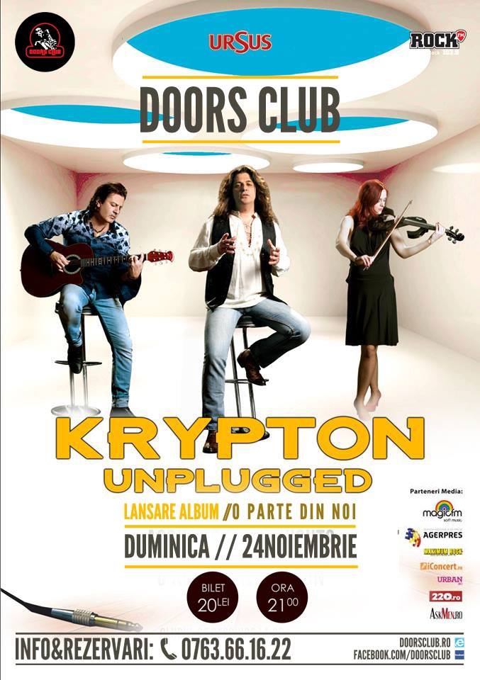 Krypton Unplugged – un nou concert pentru promovarea albumului “O parte din noi”